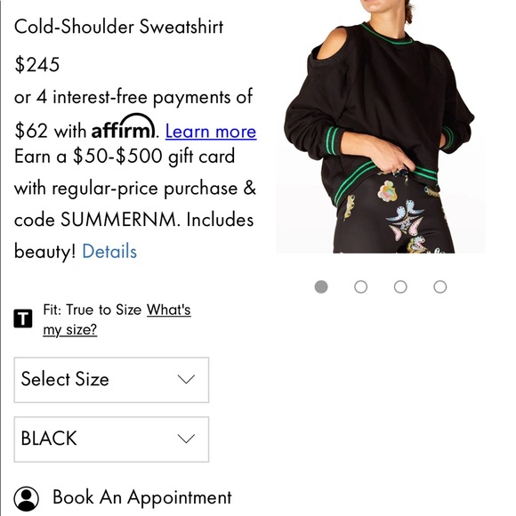 Cynthia Rowley cold shoulder sweatshirt 🖤💚🖤💚 - Picture 7 of 8